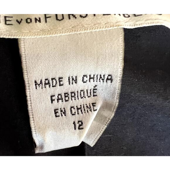 Diane von Furstenberg Blazer Jacket Women Size 12 Black Two Button Business Coat - Picture 4 of 16